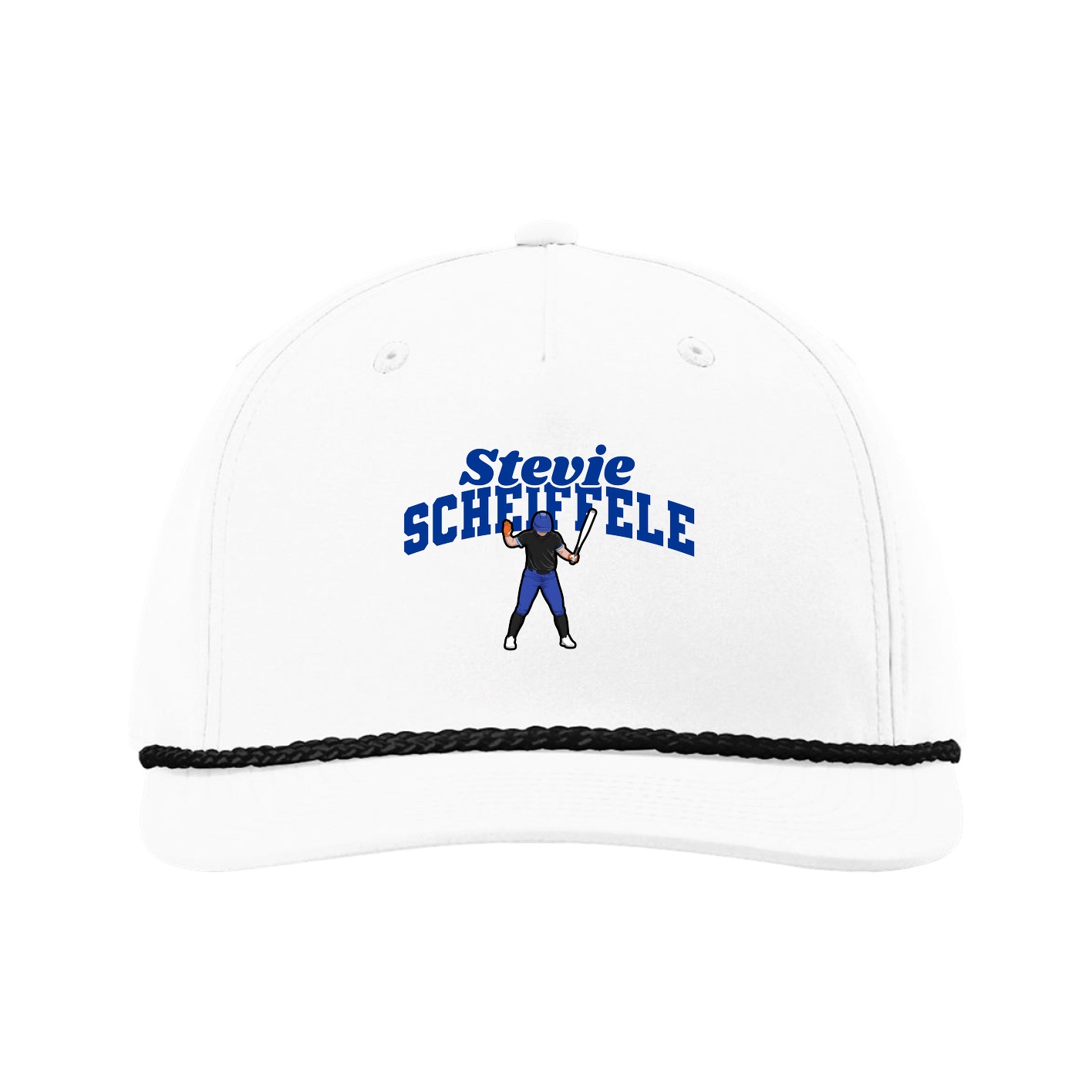 Five-Panel Classic Rope Cap — Signature Arch in White