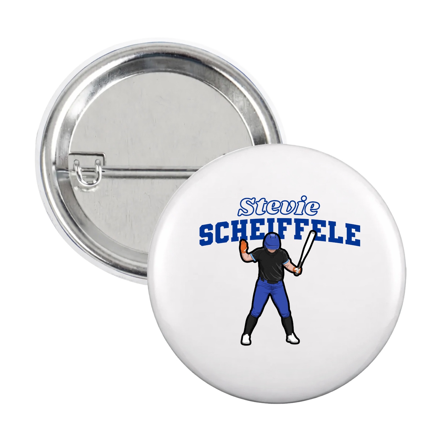 Game Day Button — Name Arch in White