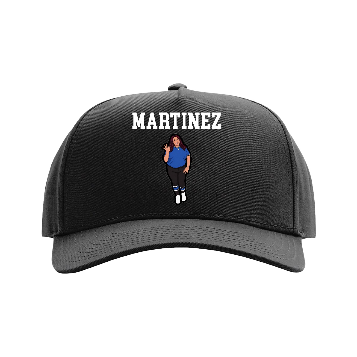 Full Fabric Five-Panel Champ Cap — Shirsey in Black