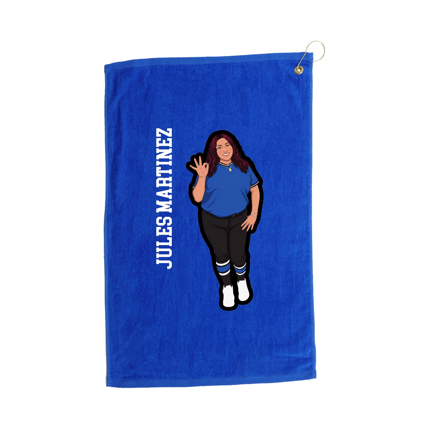 Golf Towel — Name Vertical in Royal