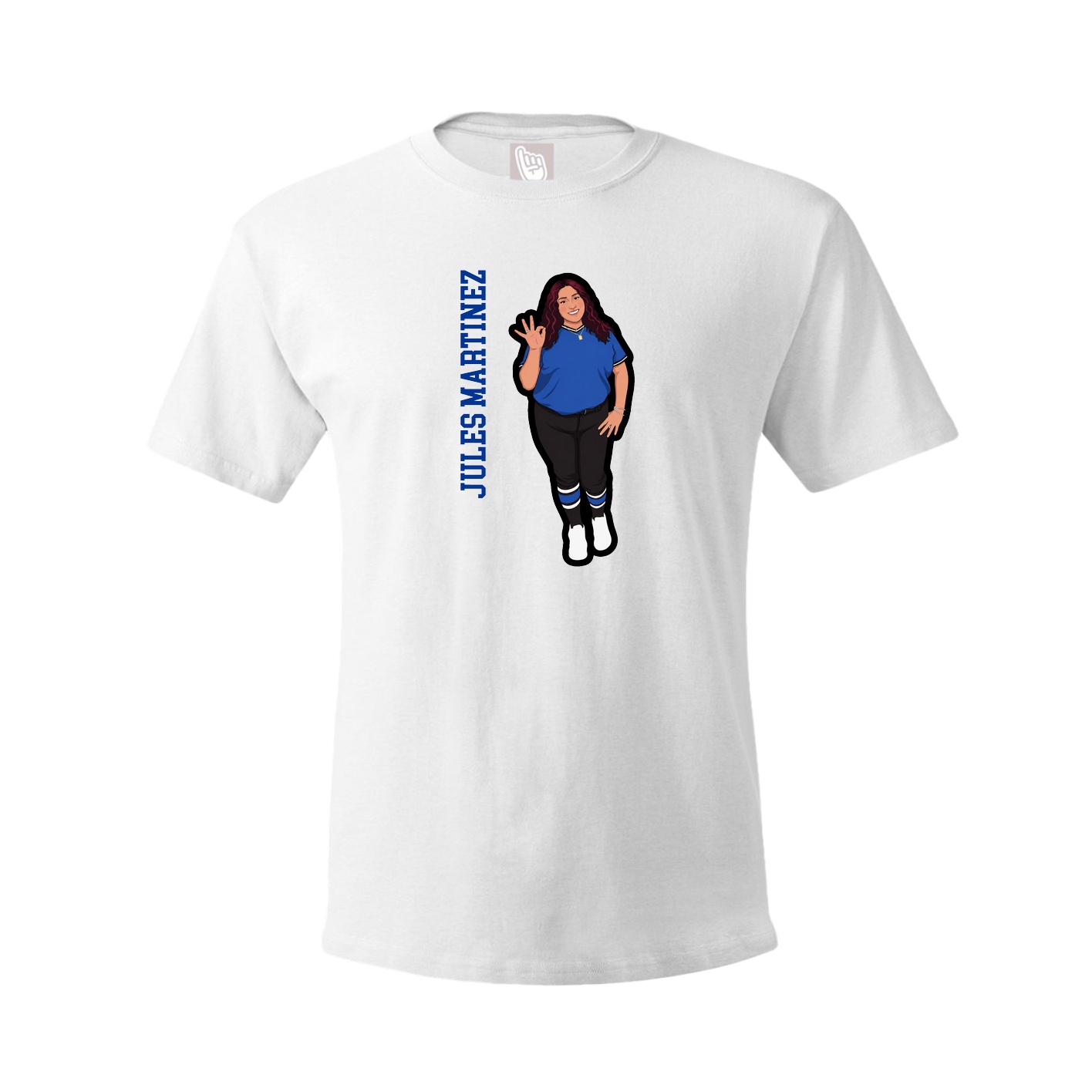 Youth Tee — Name Vertical in White