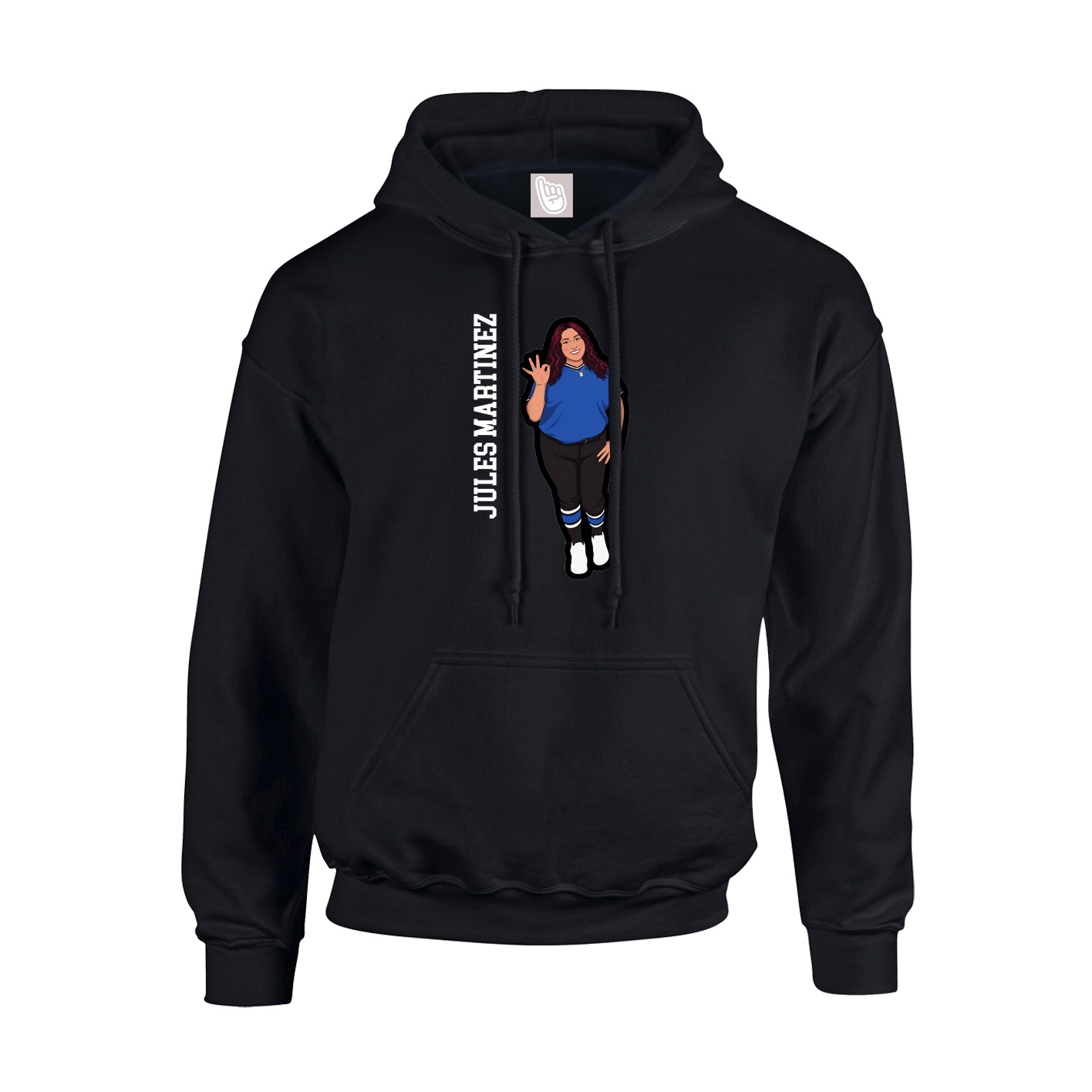 Youth Hoodie — Name Vertical in Black