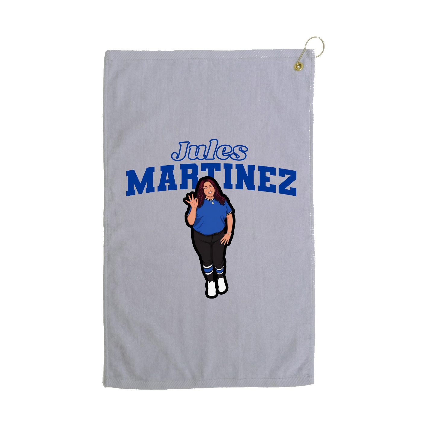 Golf Towel — Name Arch in Grey