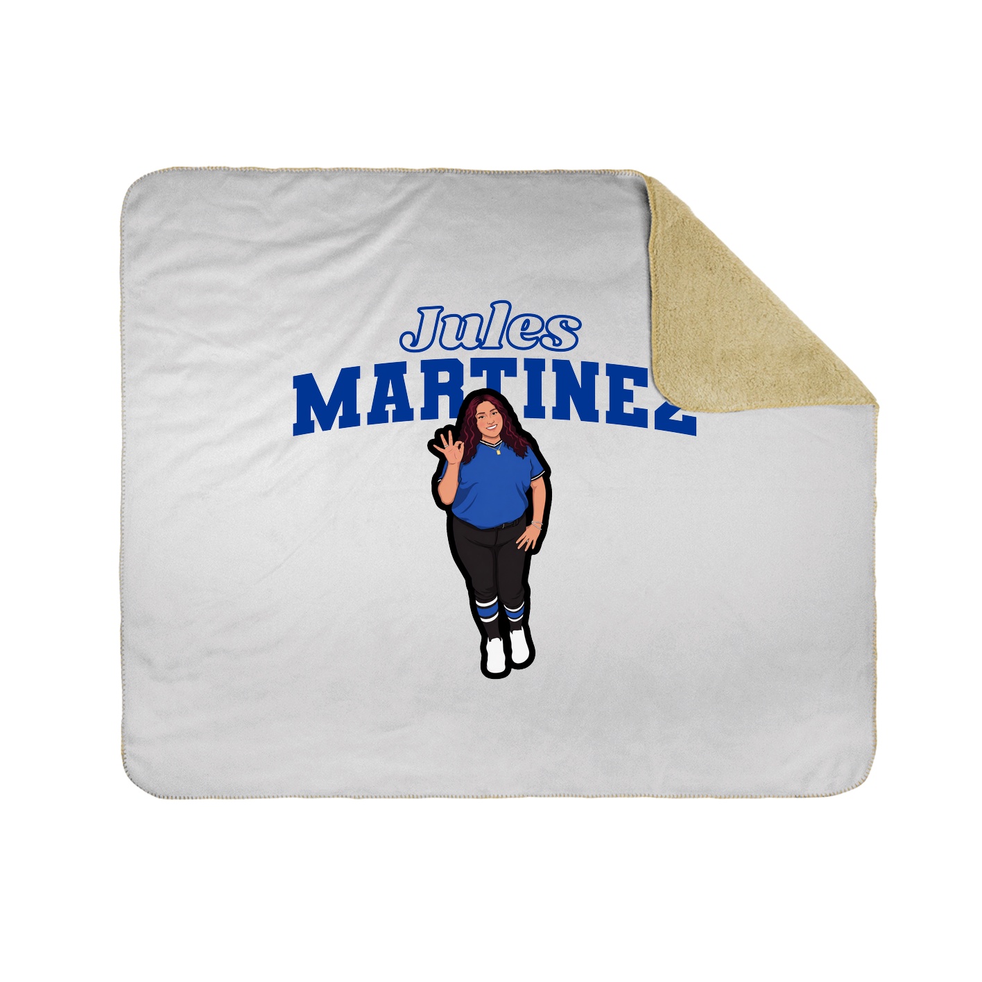 Throw Blanket — Name Arch in White