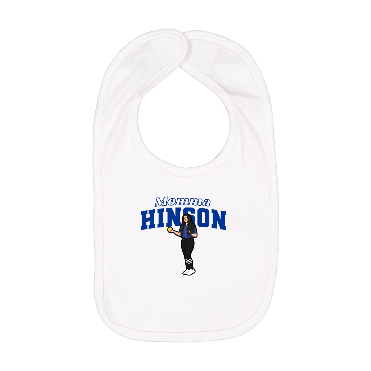 Infant Bib — Mothers Day Block in White