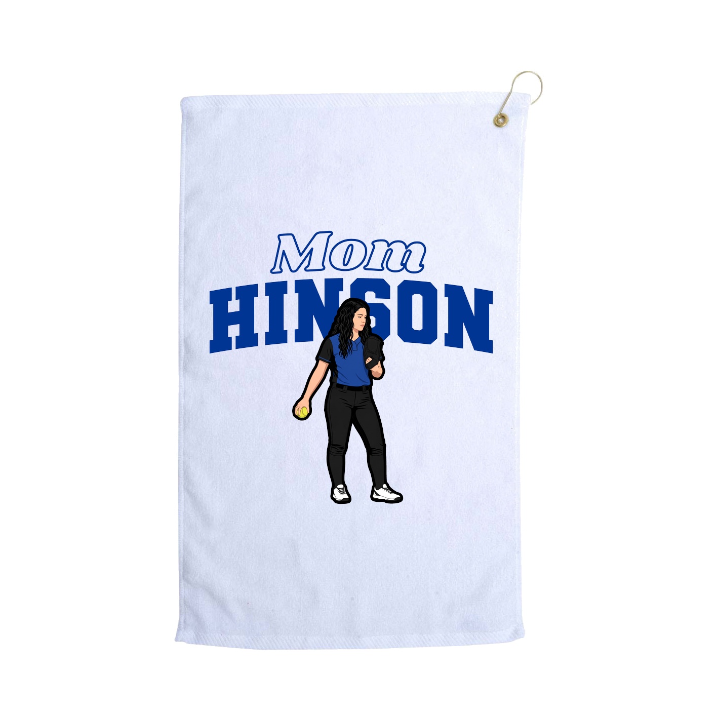 Golf Towel — Mothers Day Block in White