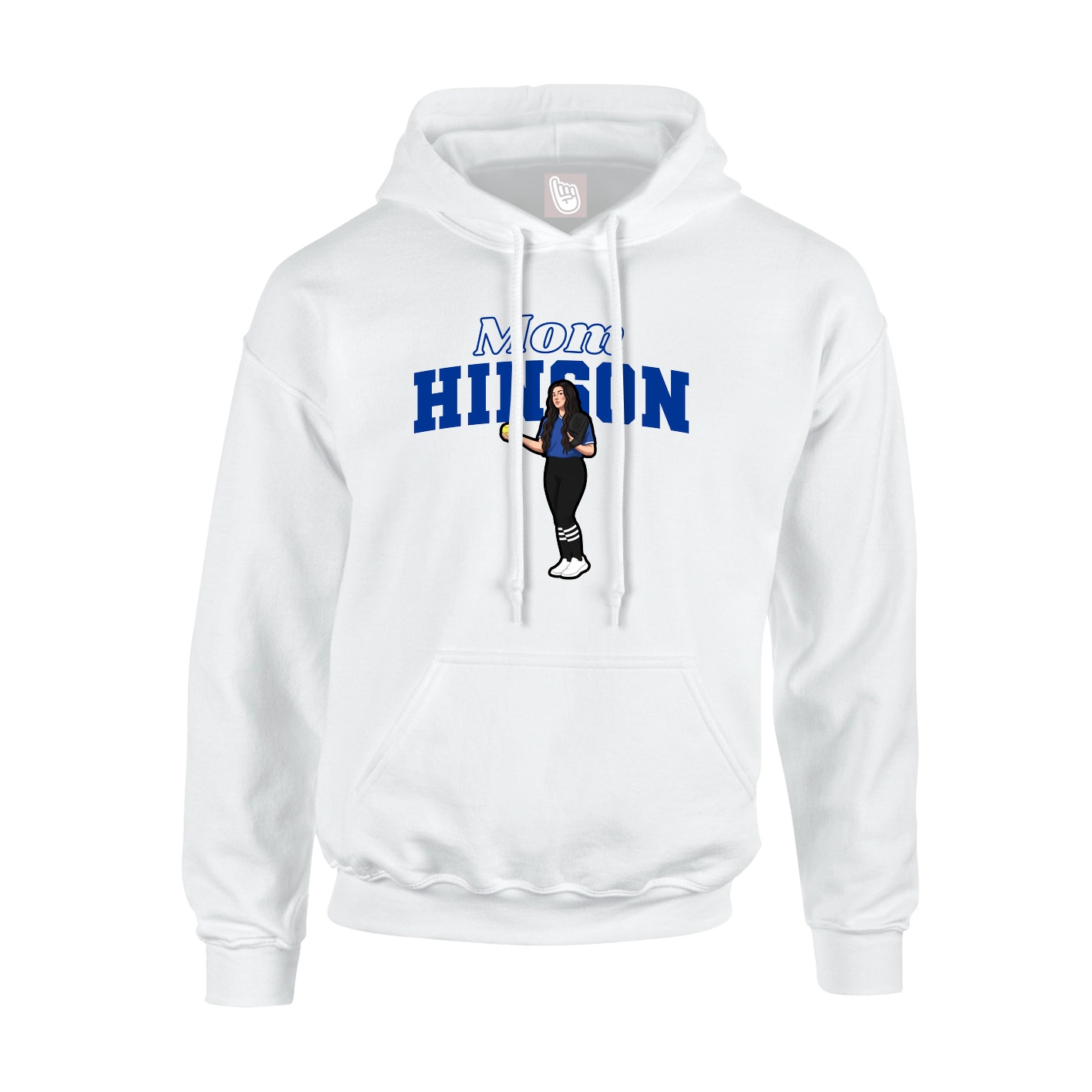 Youth Hoodie — Mothers Day Block in White