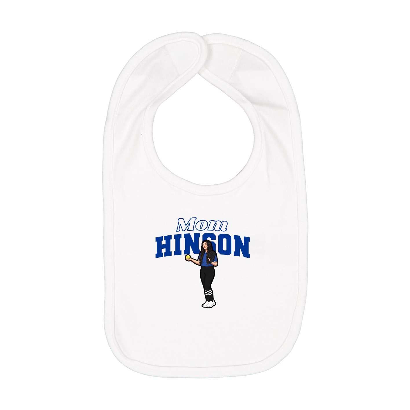 Infant Bib — Mothers Day Block in White
