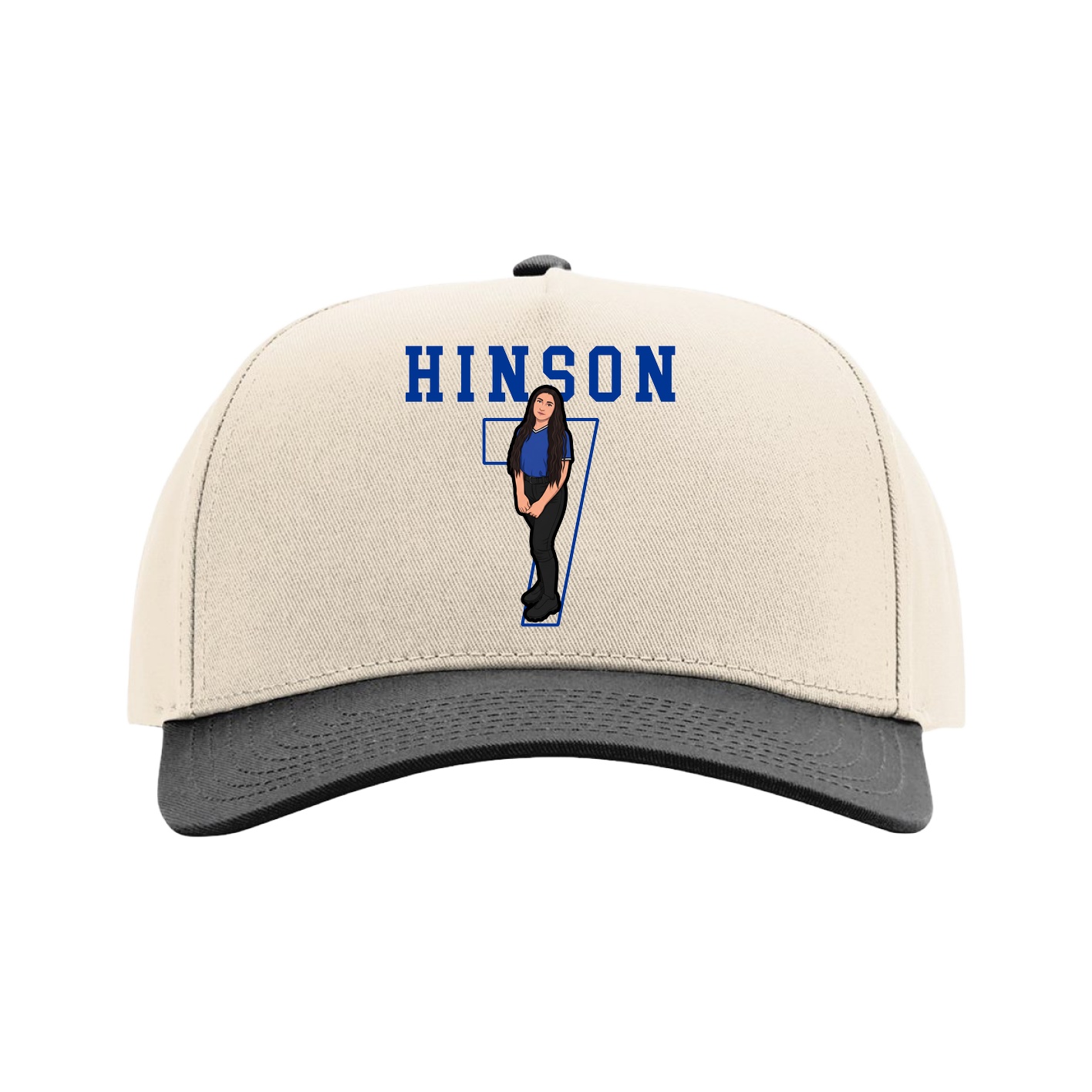 Full Fabric Five-Panel Champ Cap — Shirsey in Cream/Black
