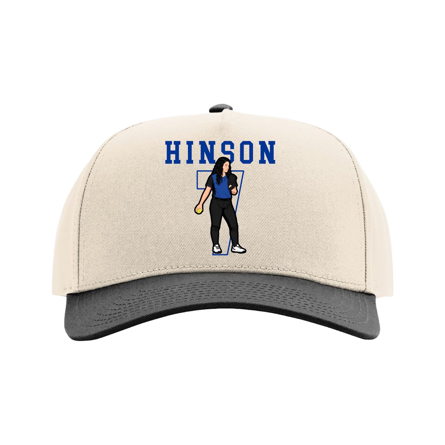 Full Fabric Five-Panel Champ Cap — Shirsey in Cream/Black