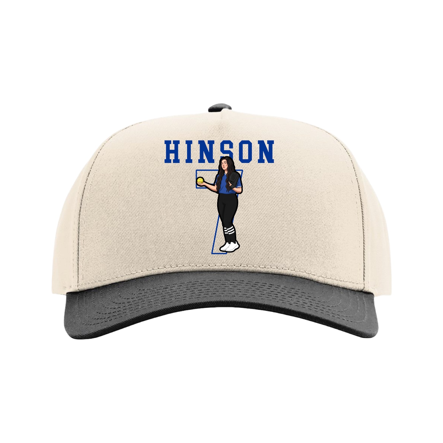 Full Fabric Five-Panel Champ Cap — Shirsey in Cream/Black