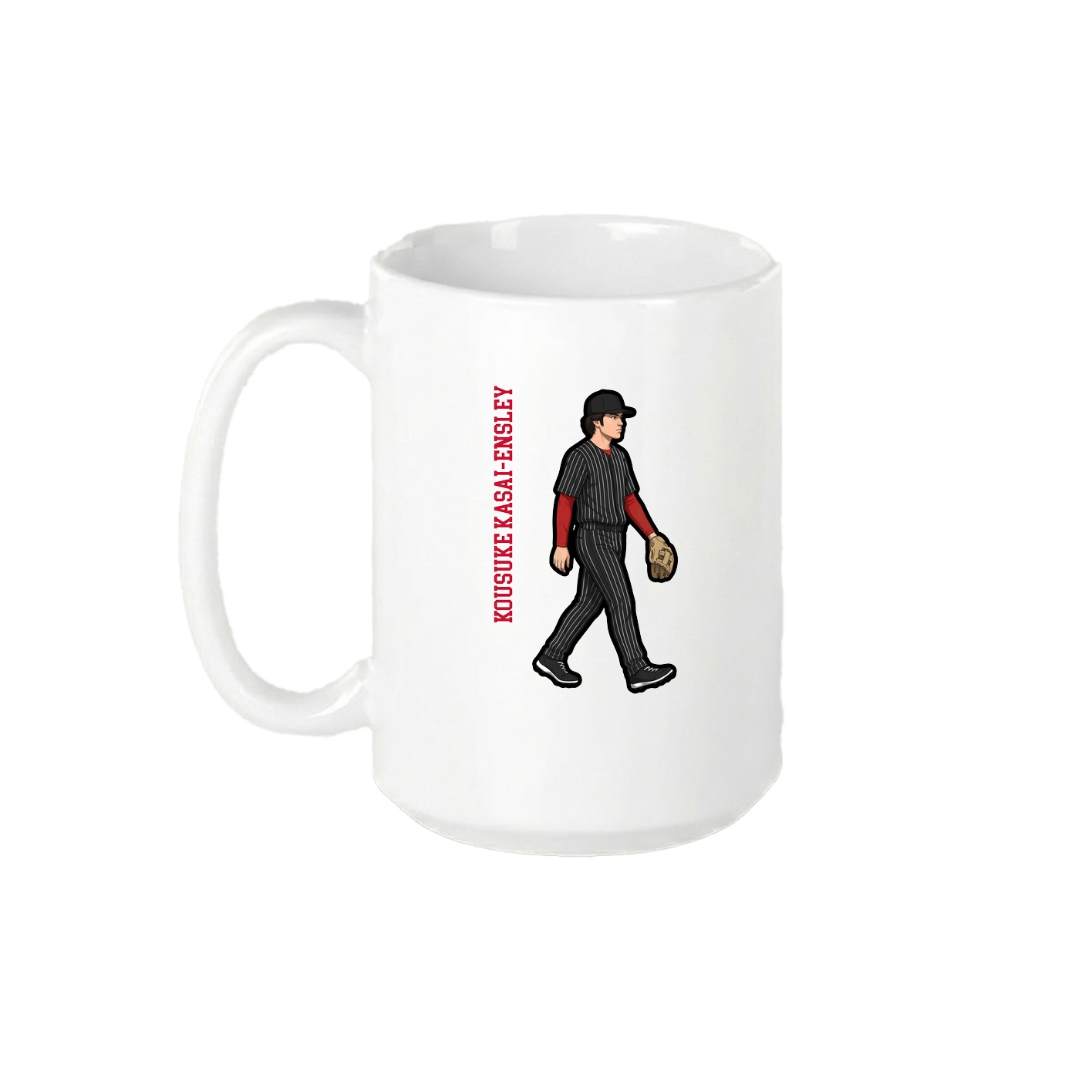 15oz Coffee Mug — Name Vertical in White