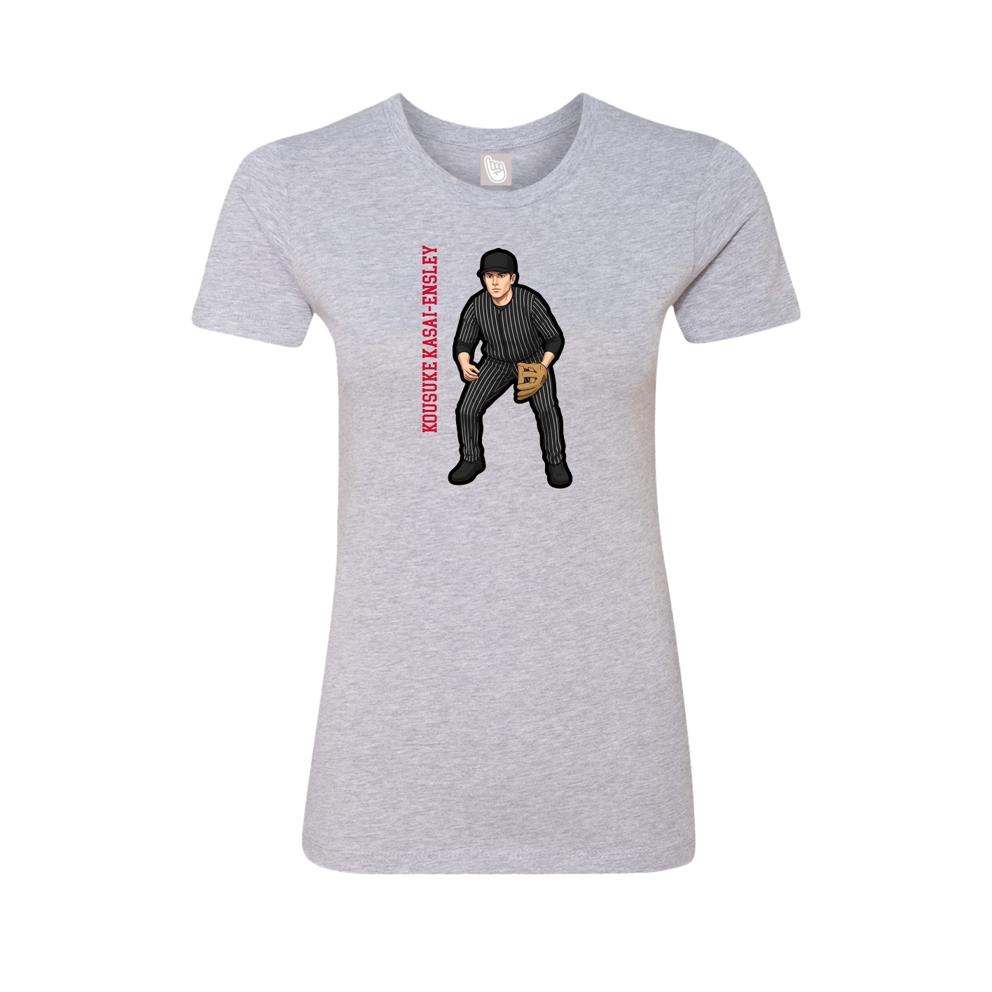 Womens Tee — Name Vertical in Grey