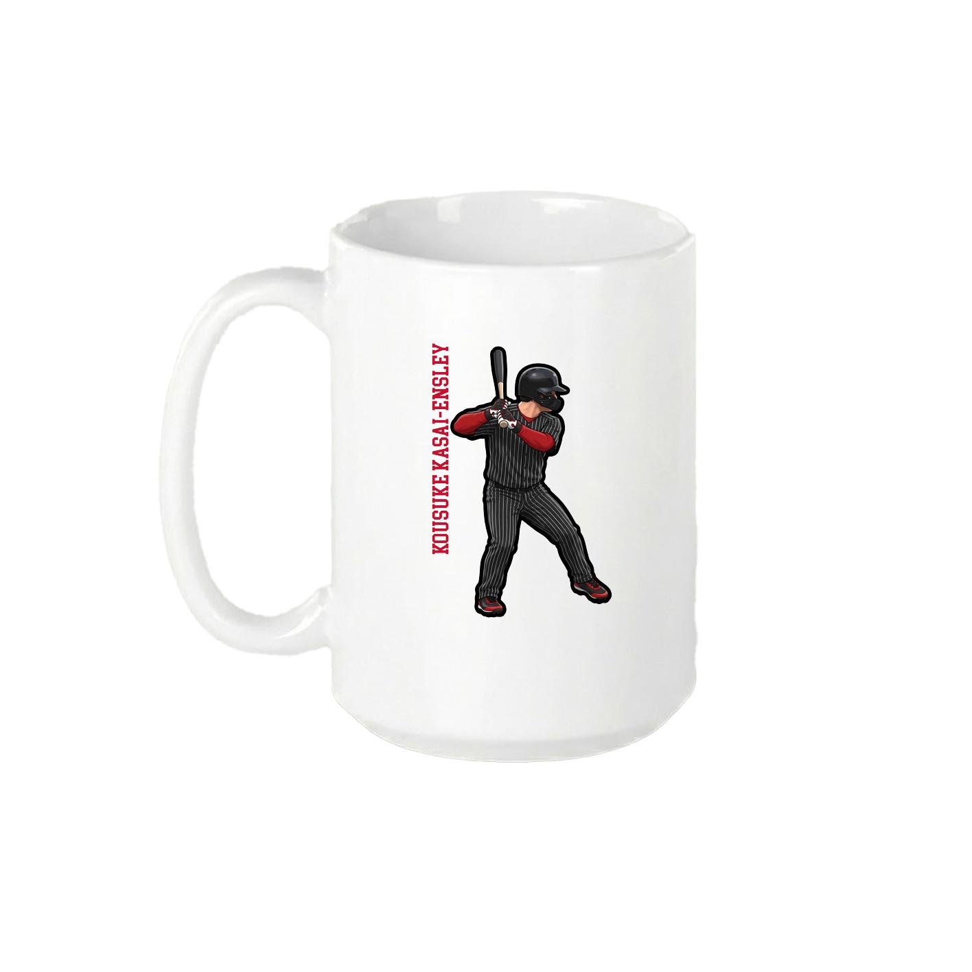 15oz Coffee Mug — Name Vertical in White