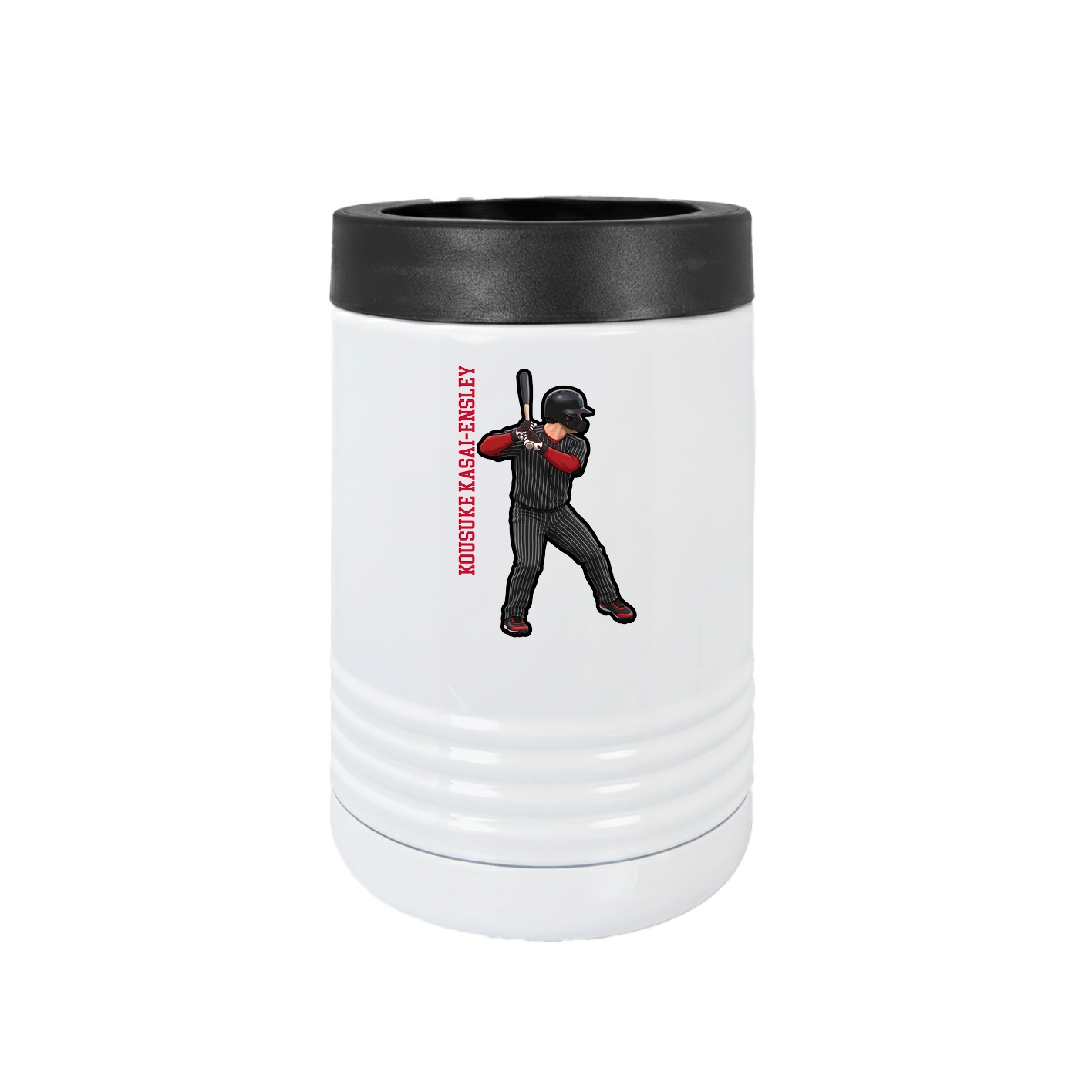 Beverage Holder — Name Vertical in White
