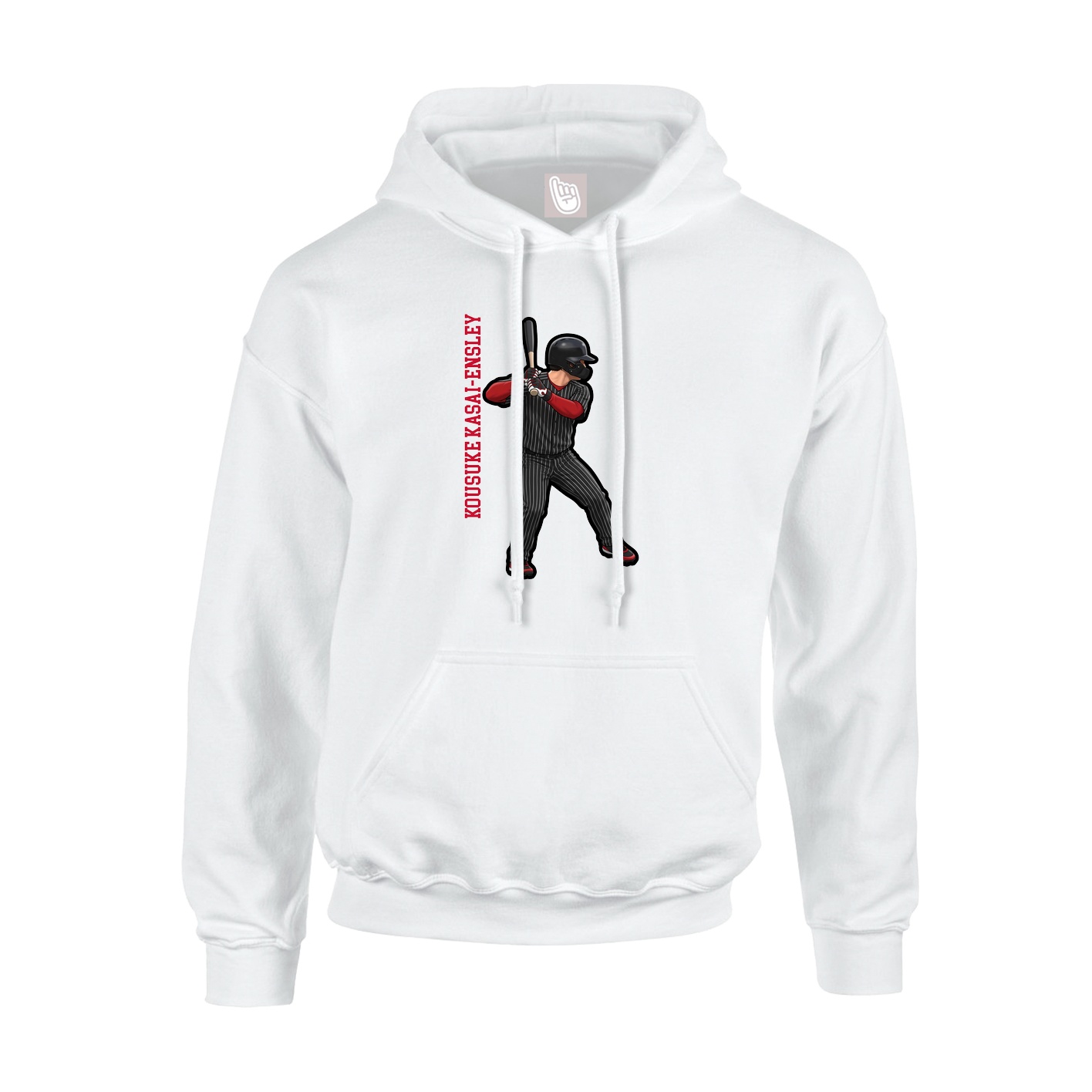 Youth Hoodie — Name Vertical in White
