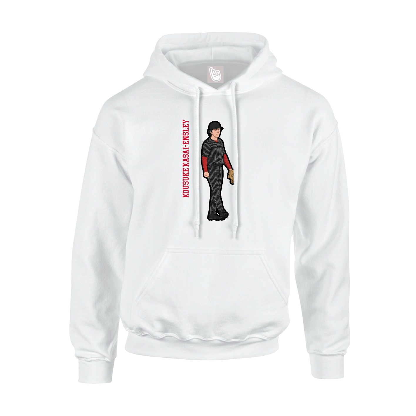 Hoodie — Name Vertical in White