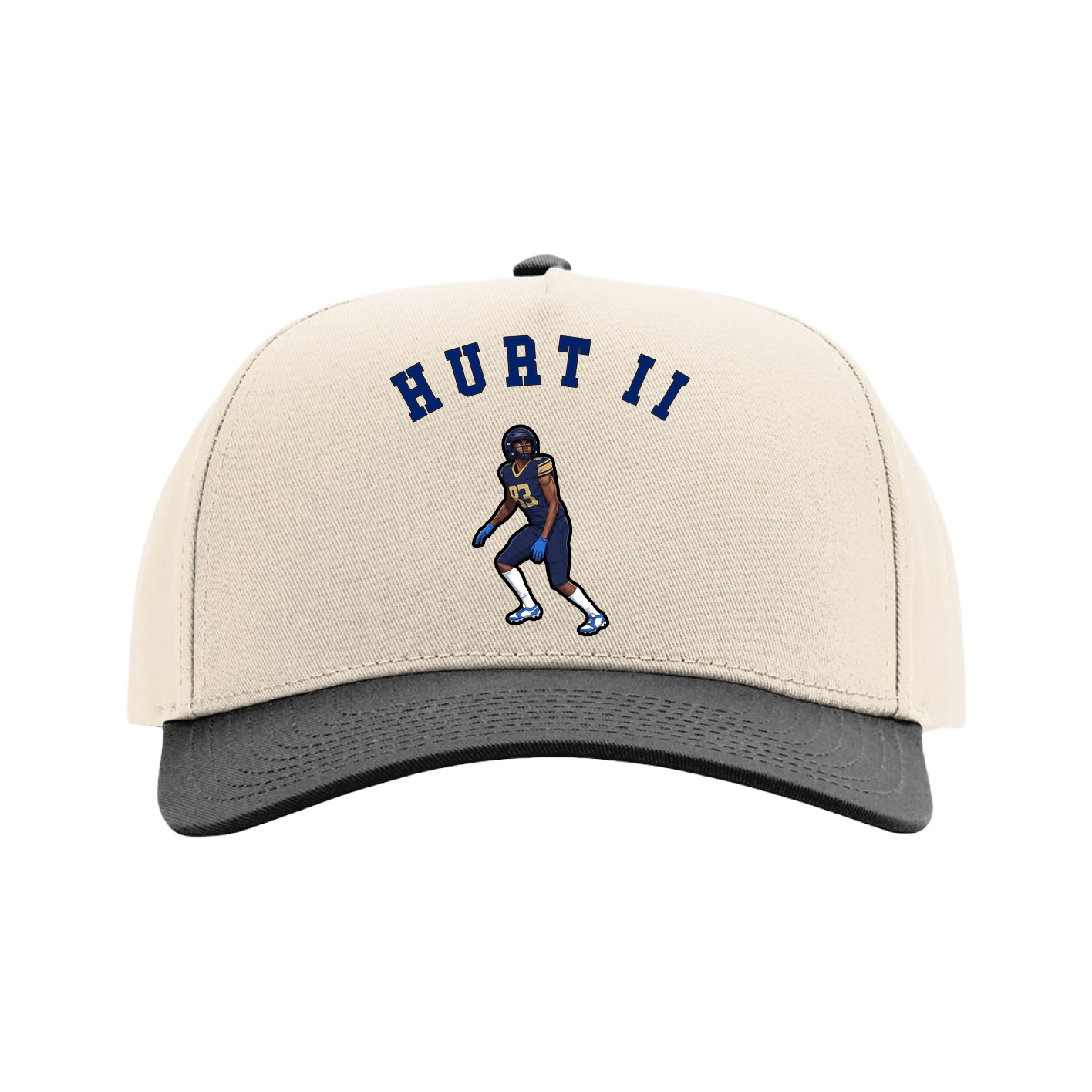 Full Fabric Five-Panel Champ Cap — Shirsey Arch in Cream/Black