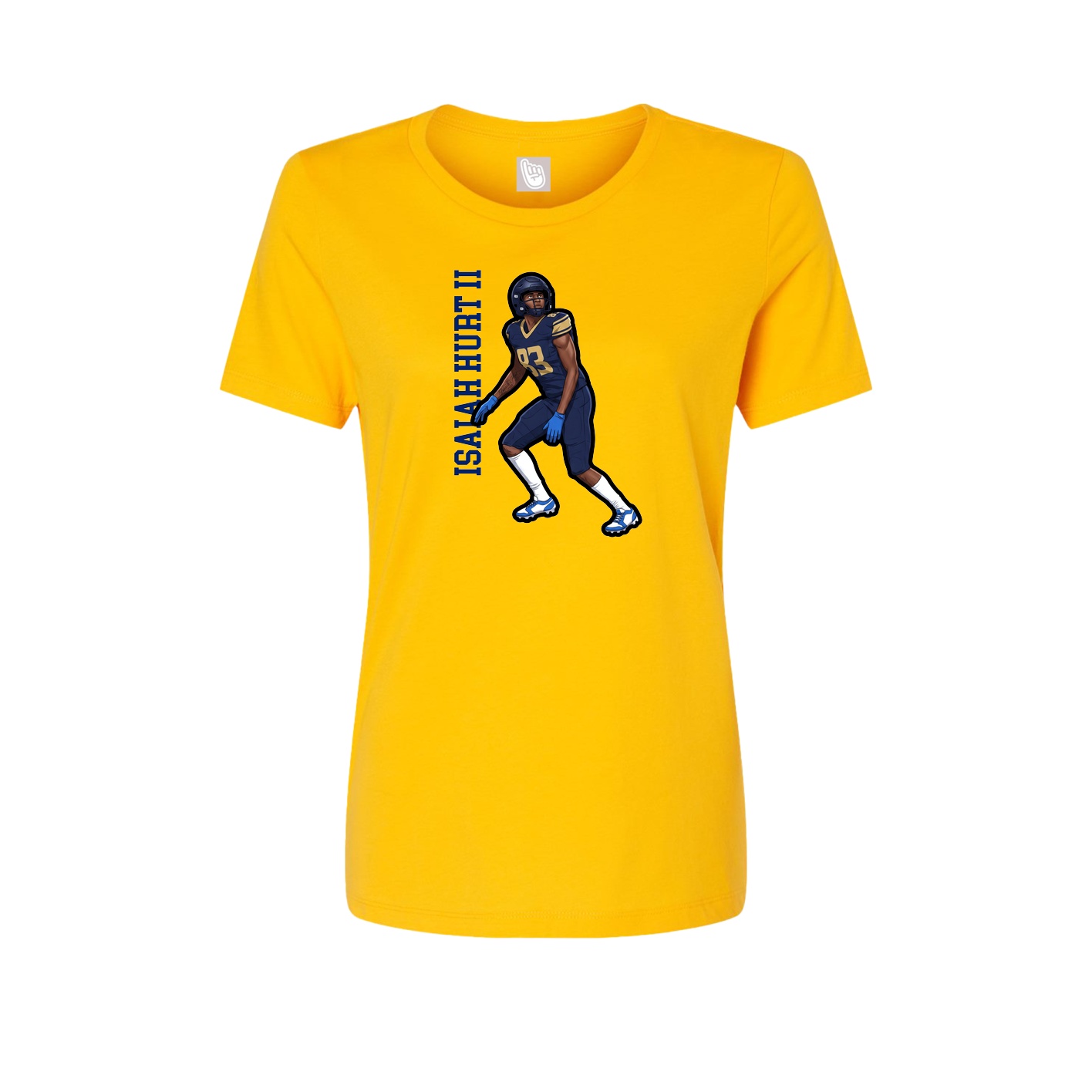 Fitted Women's Tee — Name Vertical in Gold