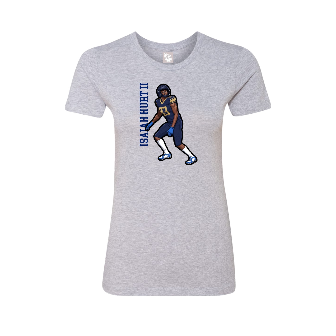 Womens Tee — Name Vertical in Grey