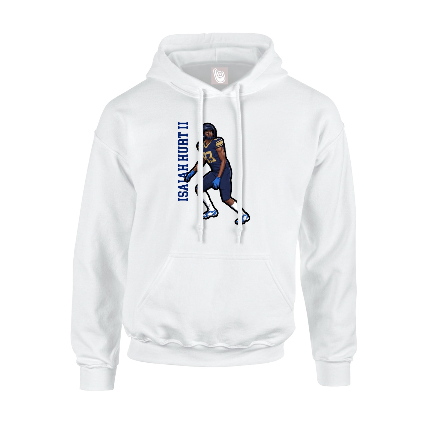 Hoodie — Name Vertical in White