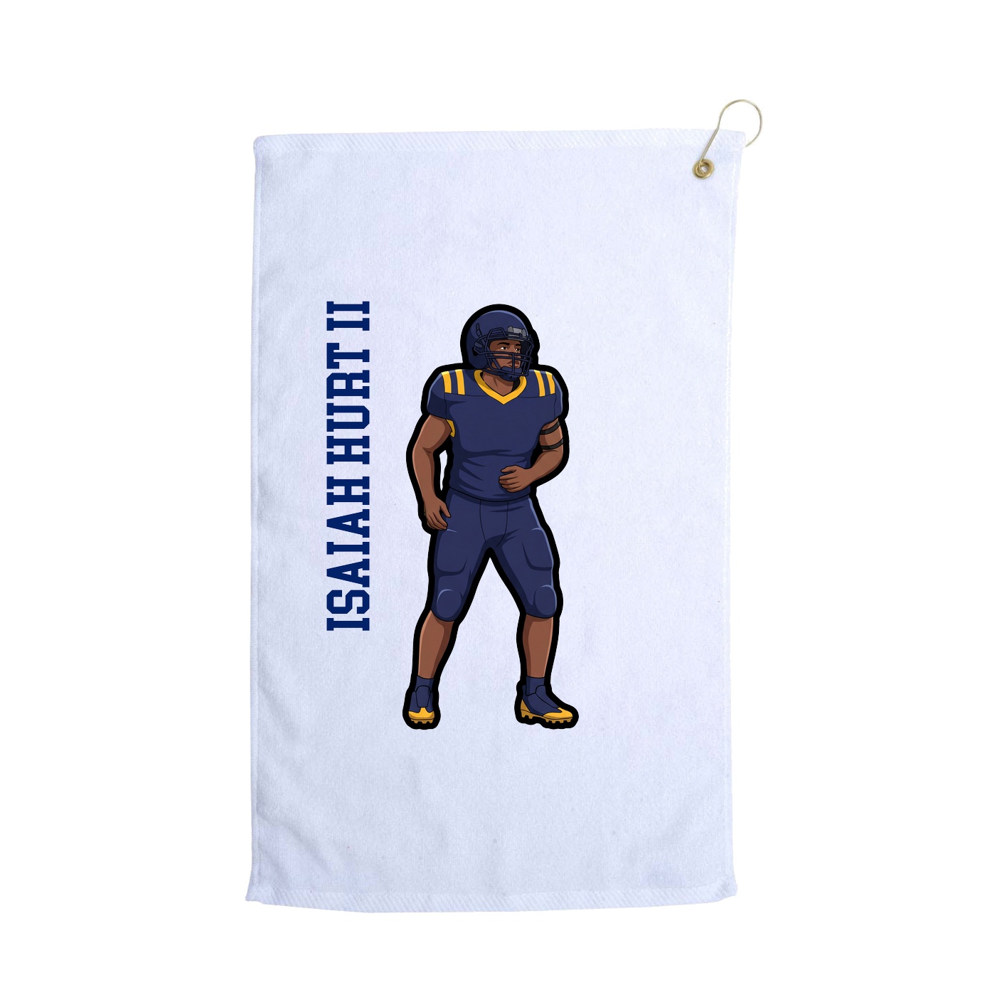 Golf Towel — Name Vertical in White