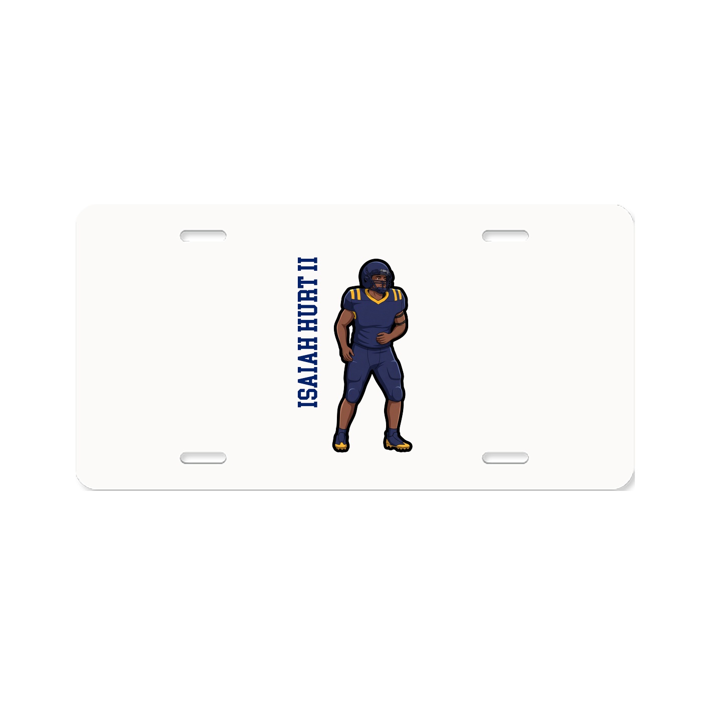 License Plate — Name Vertical in Classic