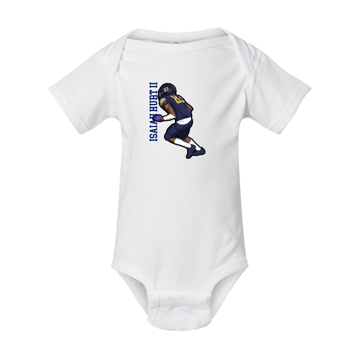 Baby Onesie — Name Vertical in White