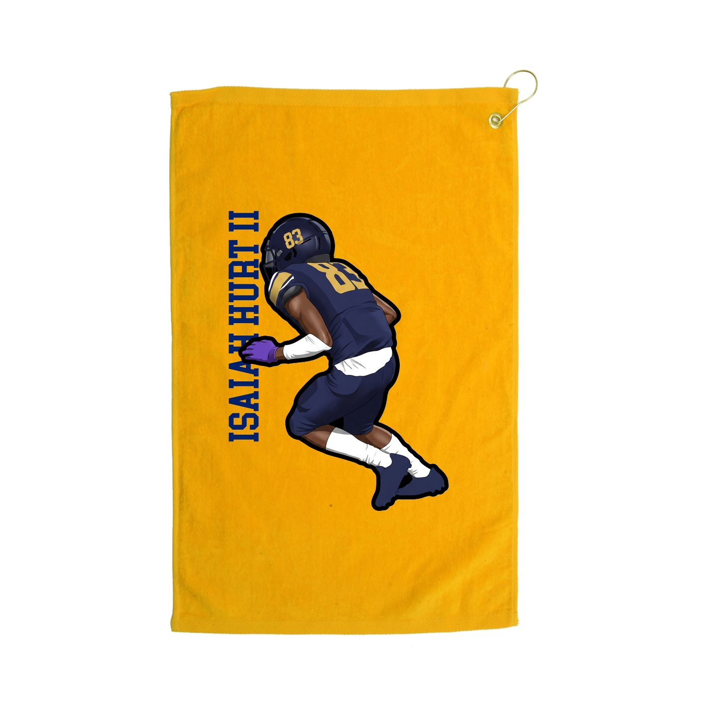 Golf Towel — Name Vertical in Gold