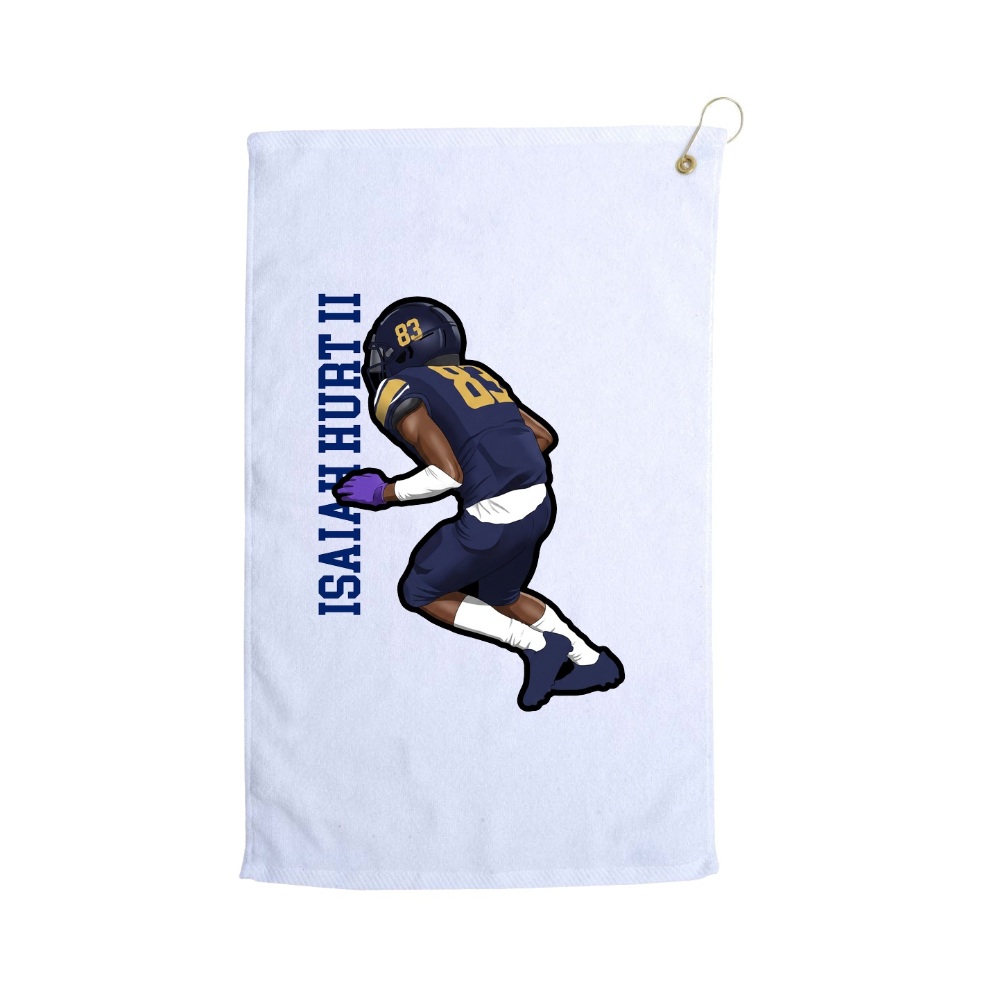 Golf Towel — Name Vertical in White