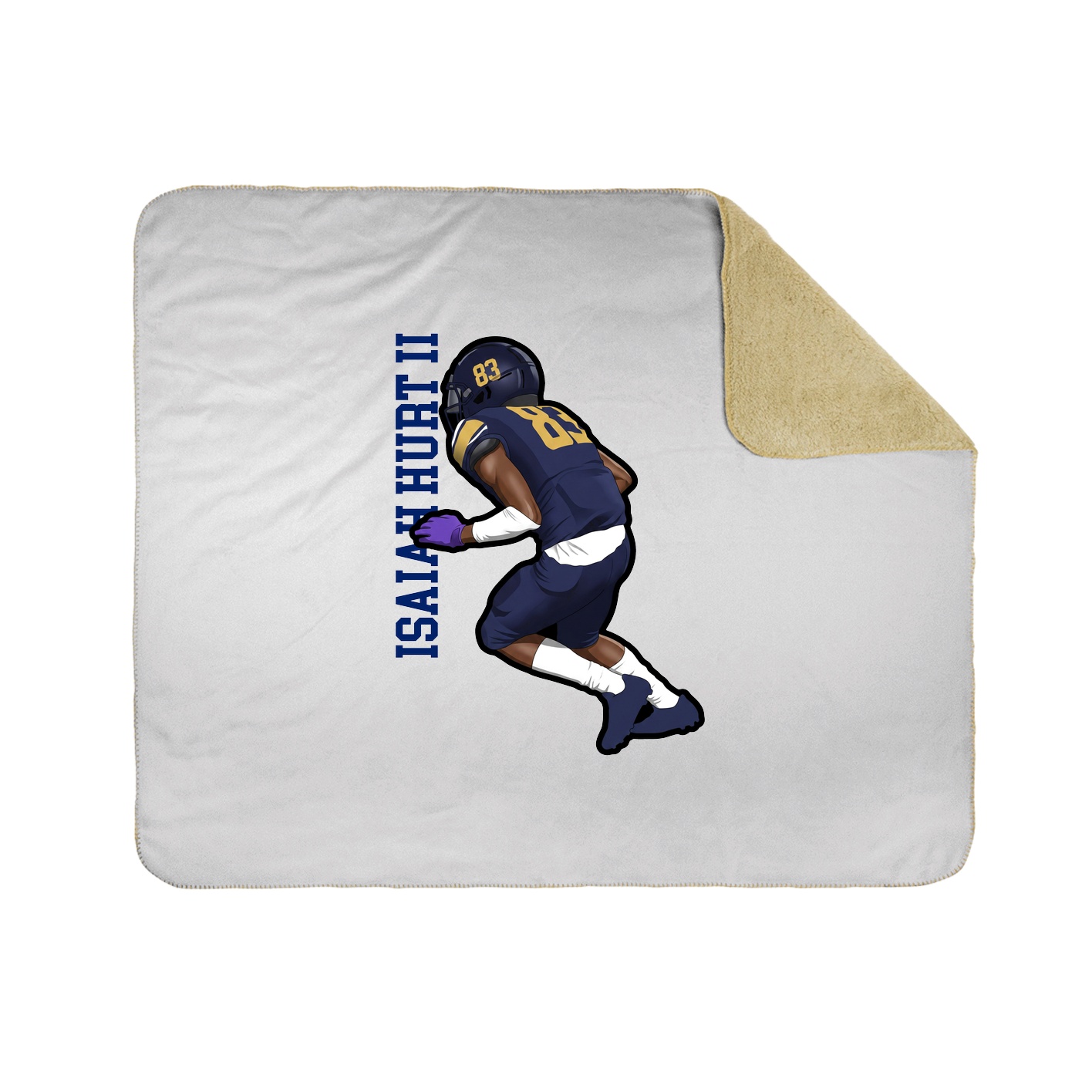 Throw Blanket — Name Vertical in White