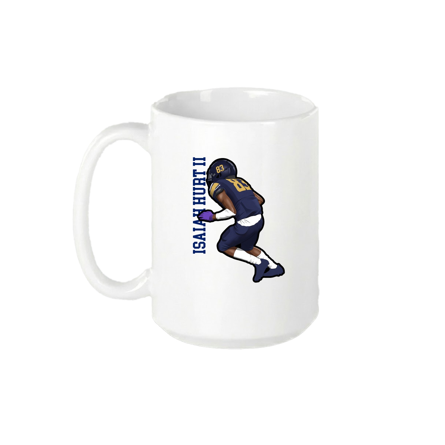 15oz Coffee Mug — Name Vertical in White