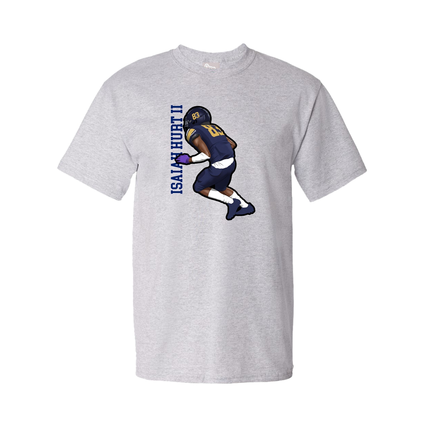 Youth Tee — Name Vertical in Grey
