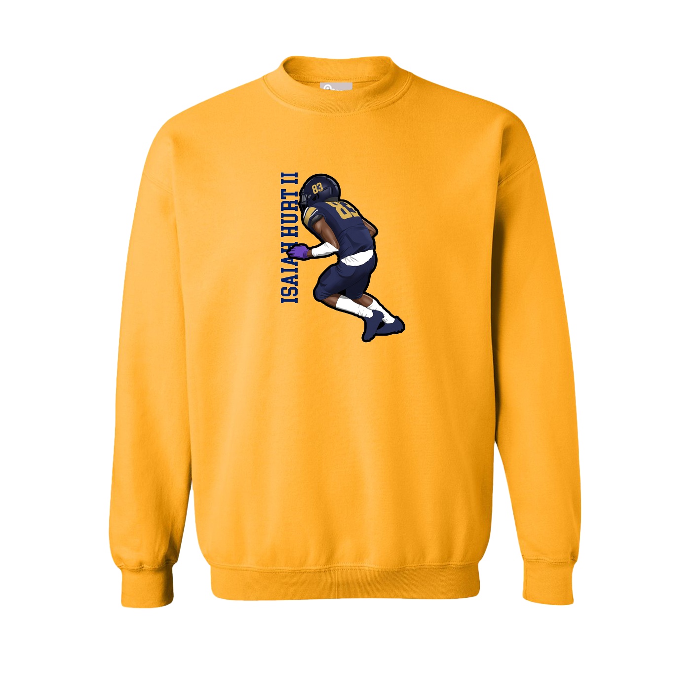 Fleece Crew — Name Vertical in Gold