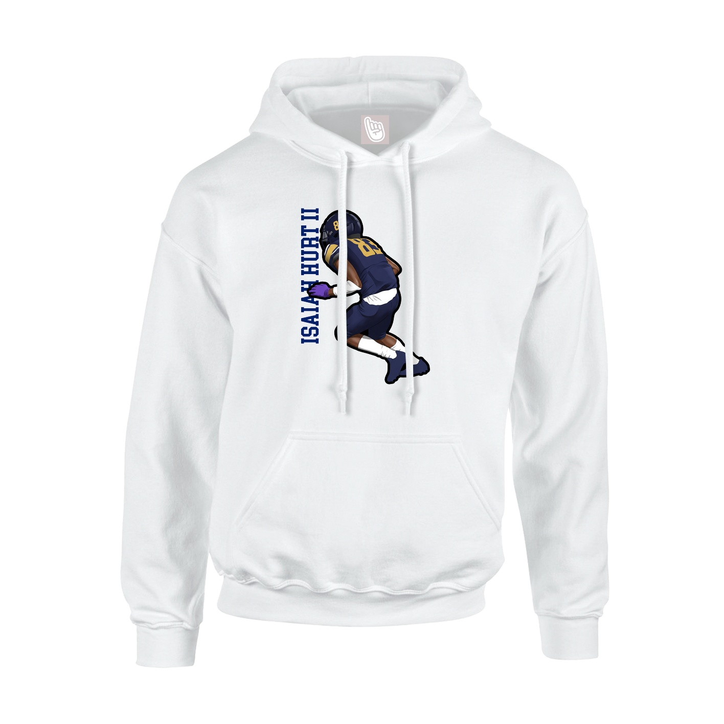 Youth Hoodie — Name Vertical in White