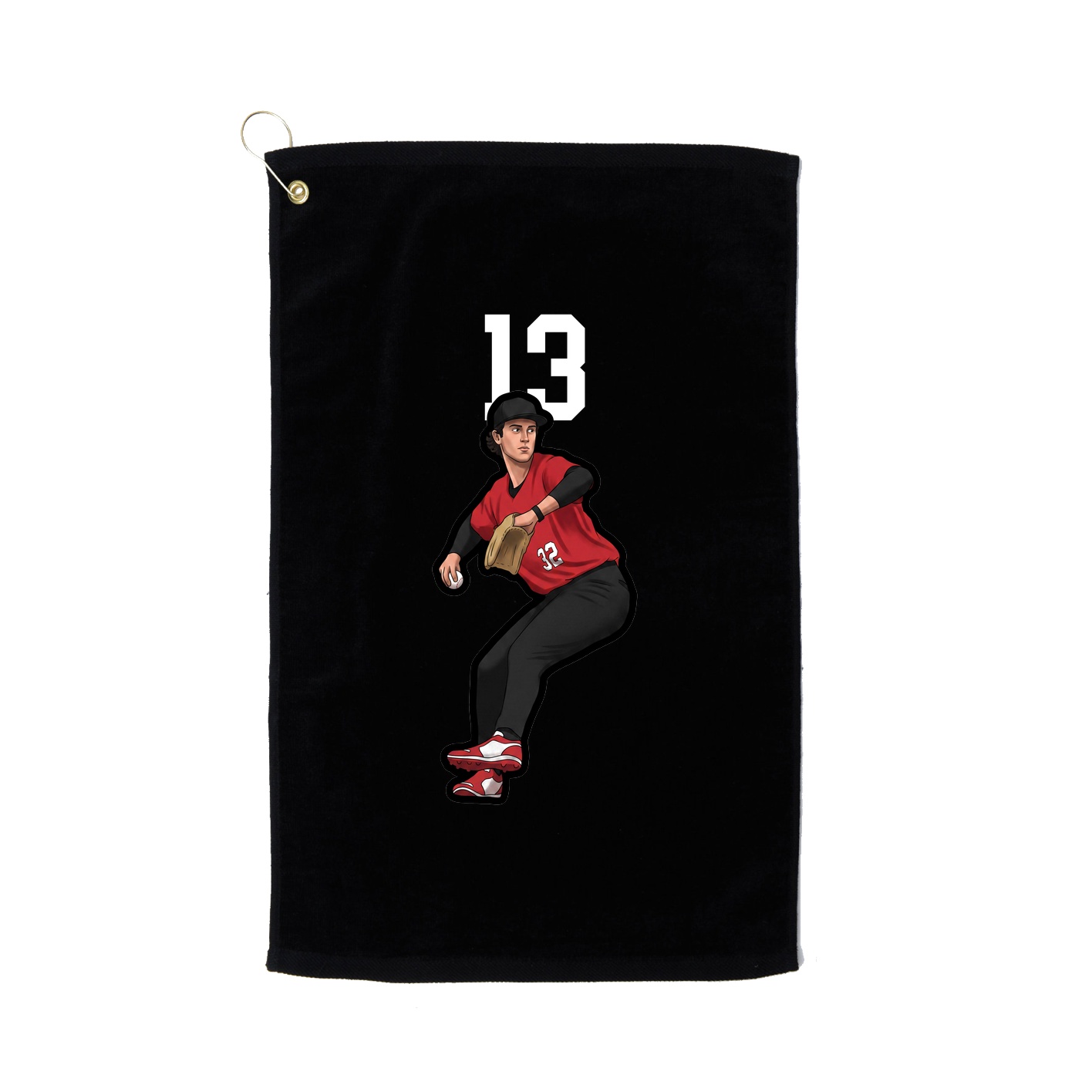 Golf Towel — Number Top in Black