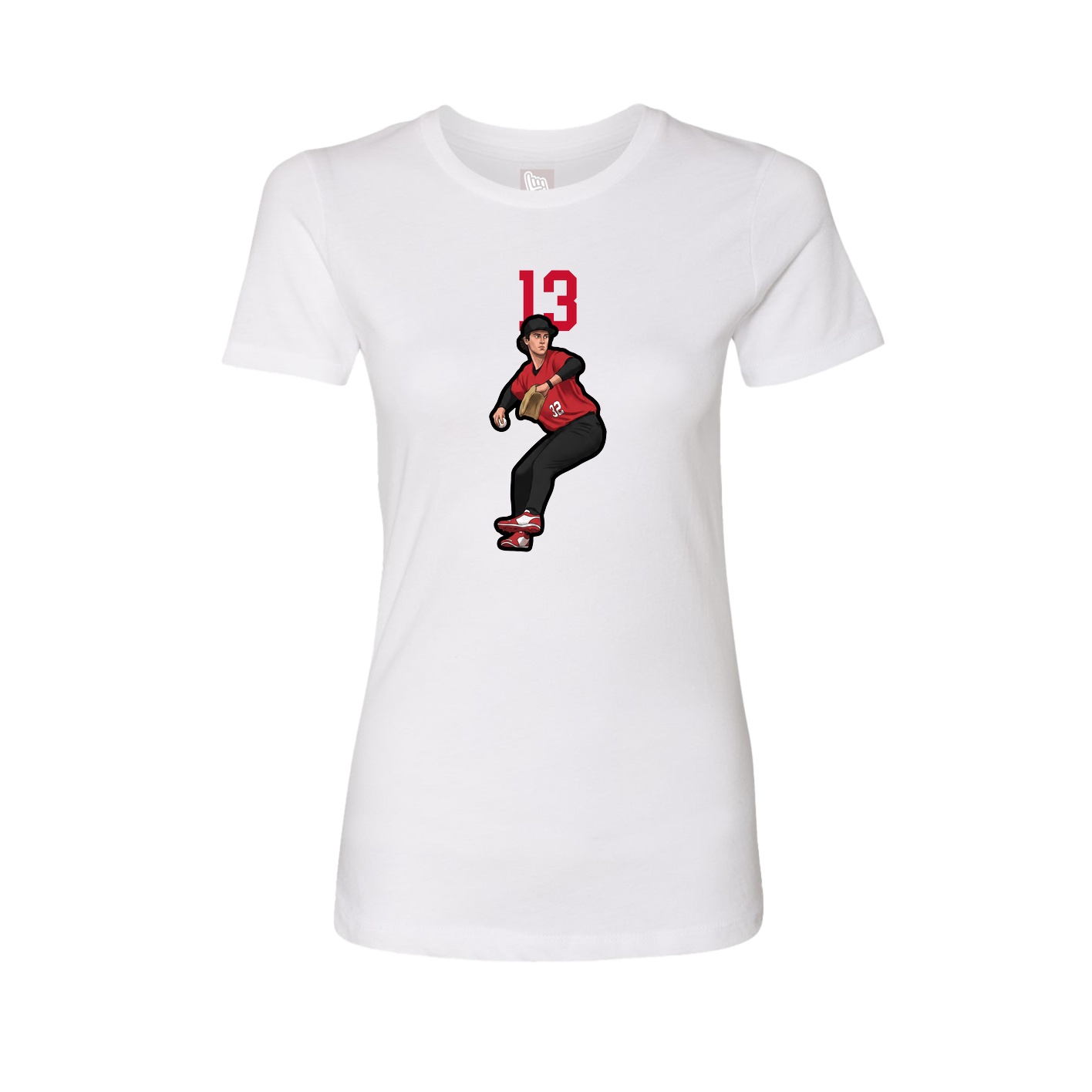 Fitted Women's Tee — Number Top in White