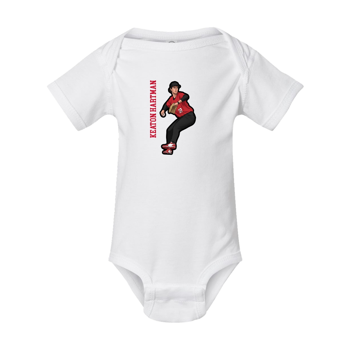 Baby Onesie — Name Vertical in White