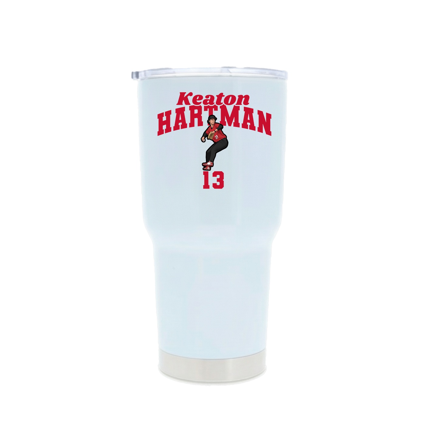 30oz Stainless Steel Tumbler — Signature Arch in White
