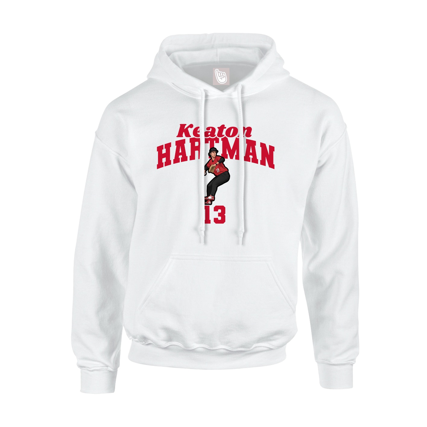 Youth Hoodie — Signature Arch in White