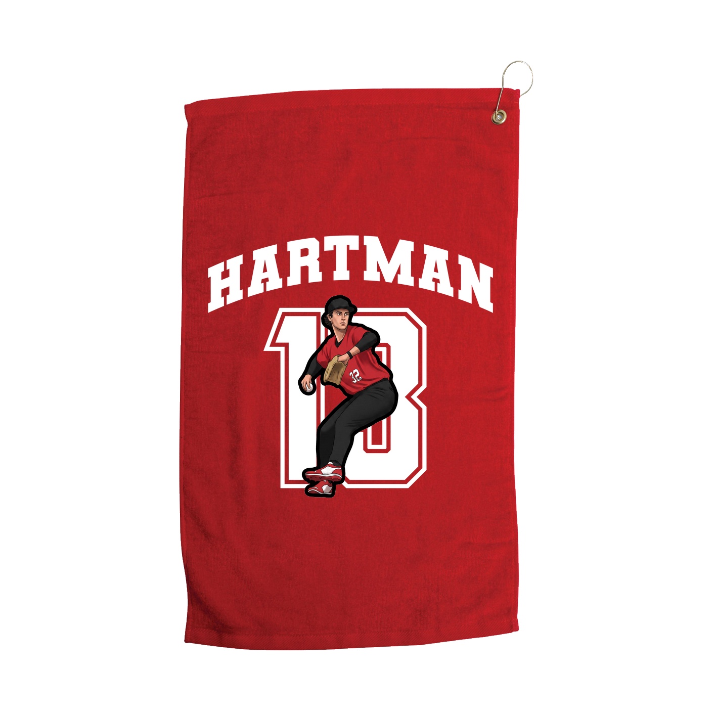 Golf Towel — Number in Red