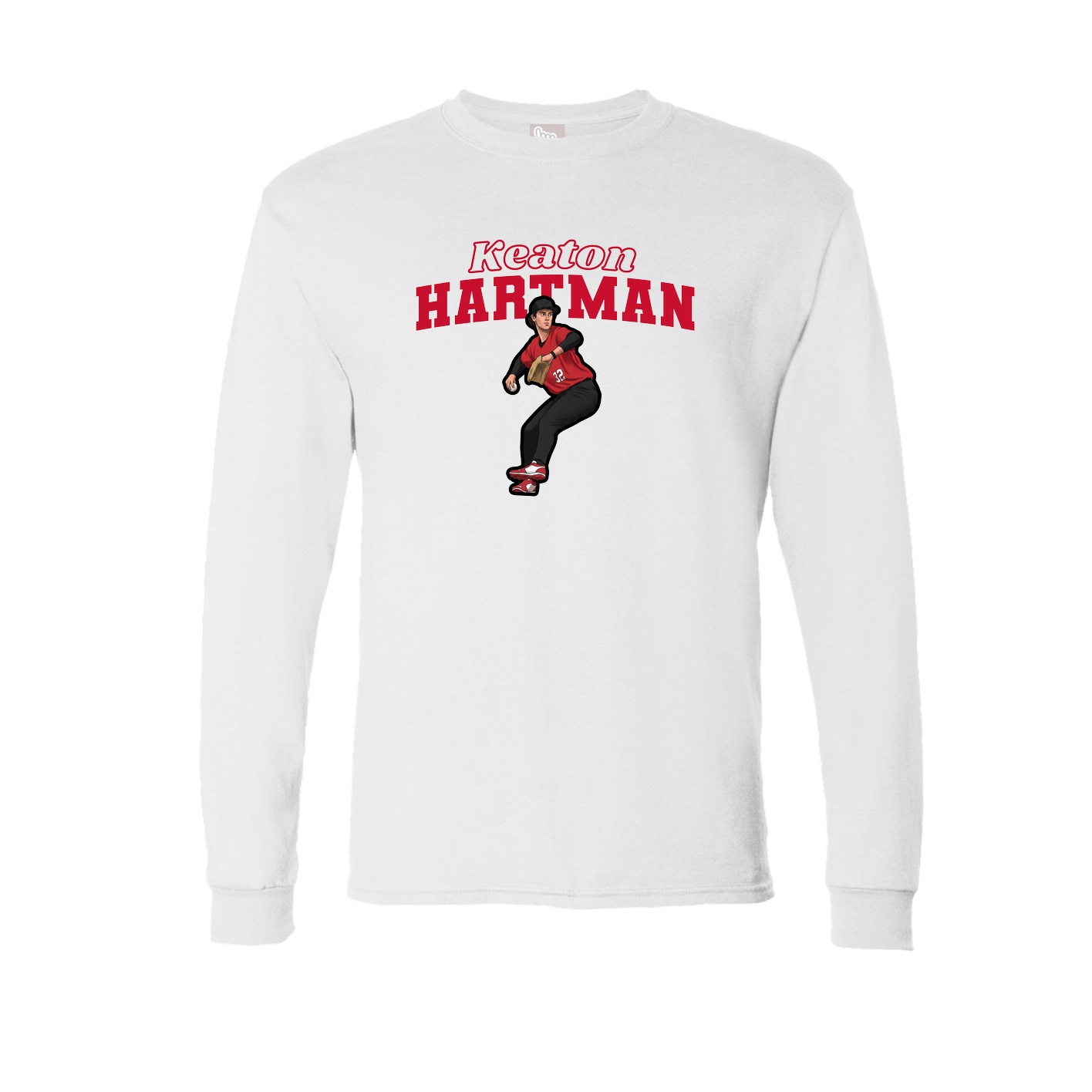 Long Sleeve Tee — Name Arch in White