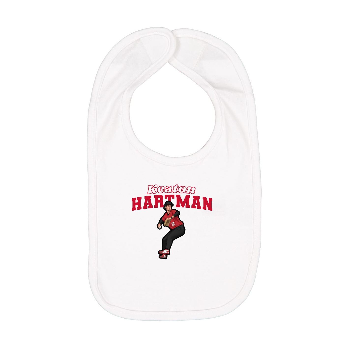 Infant Bib — Name Arch in White