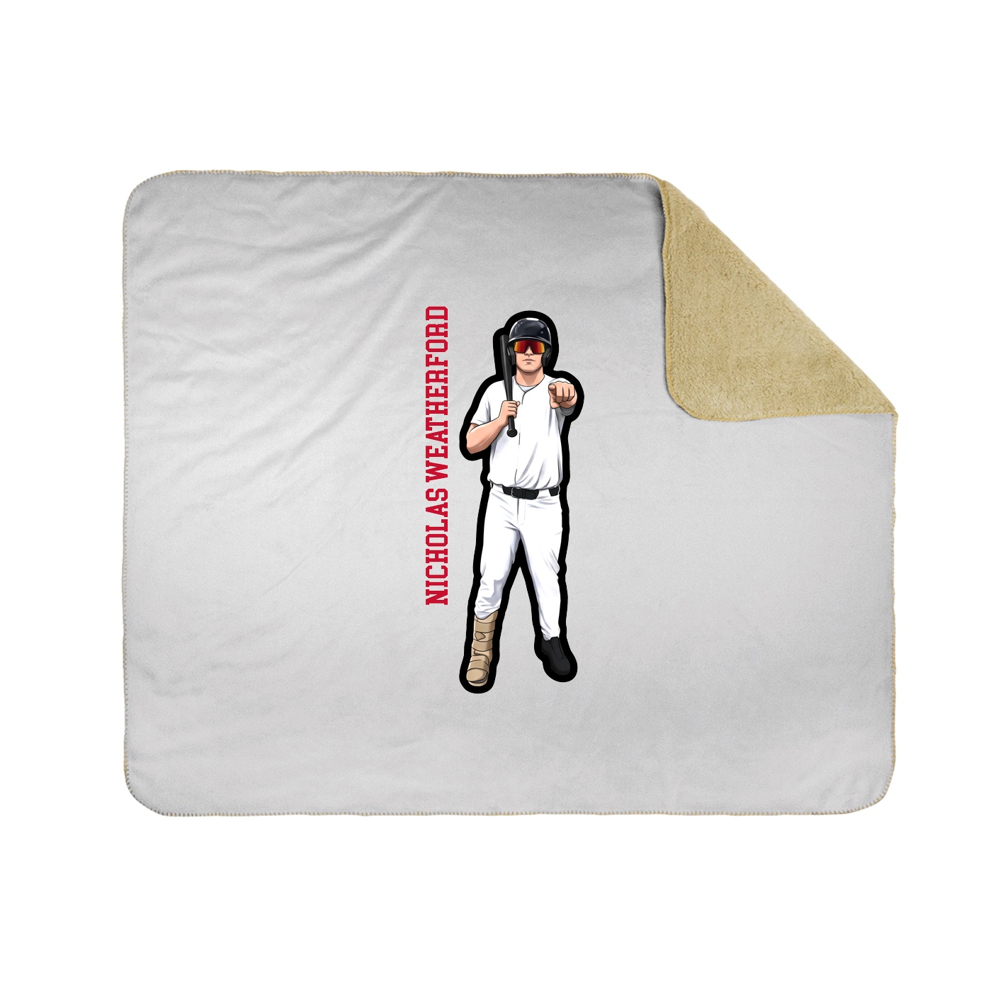 Throw Blanket — Name Vertical in White