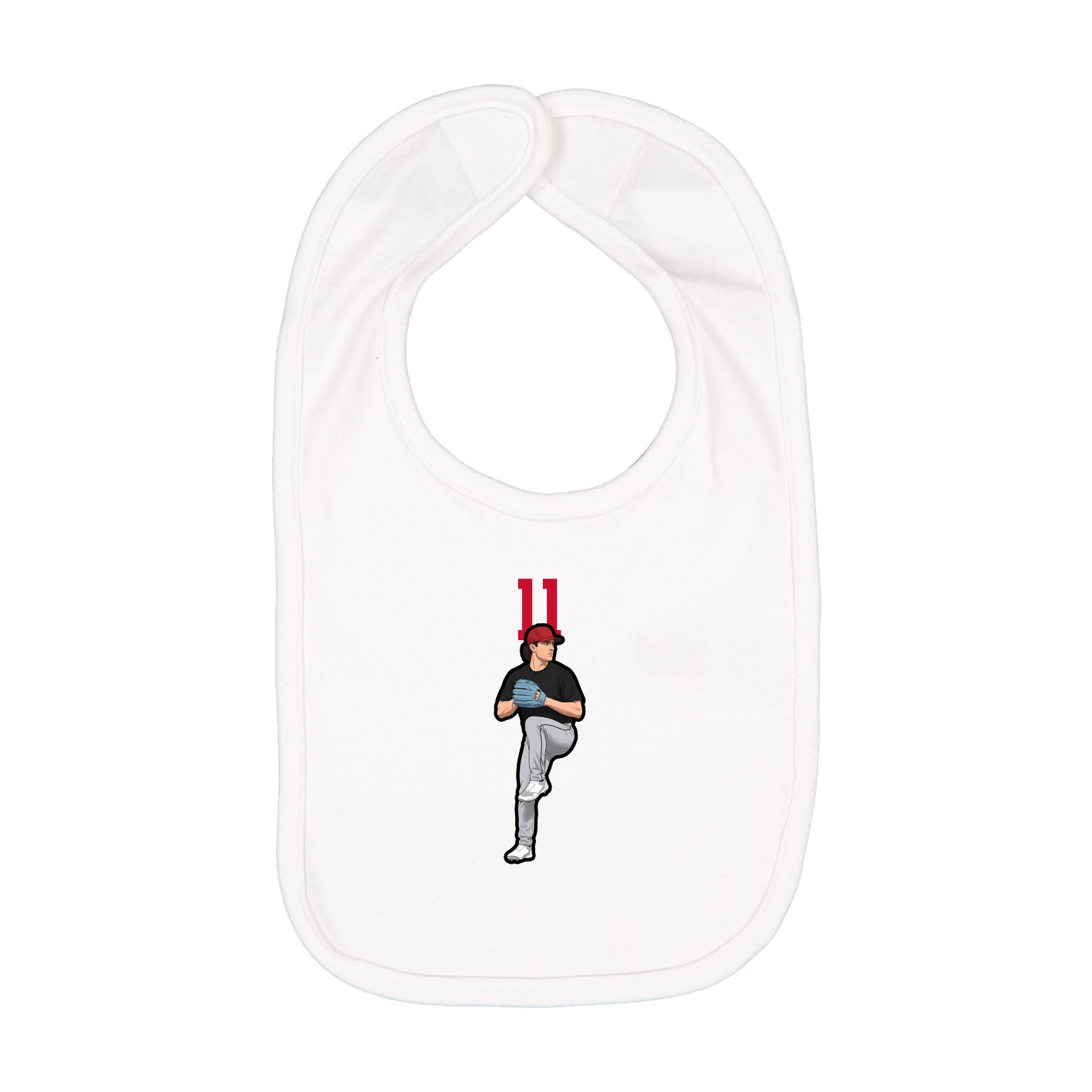 Infant Bib — Number Top in White