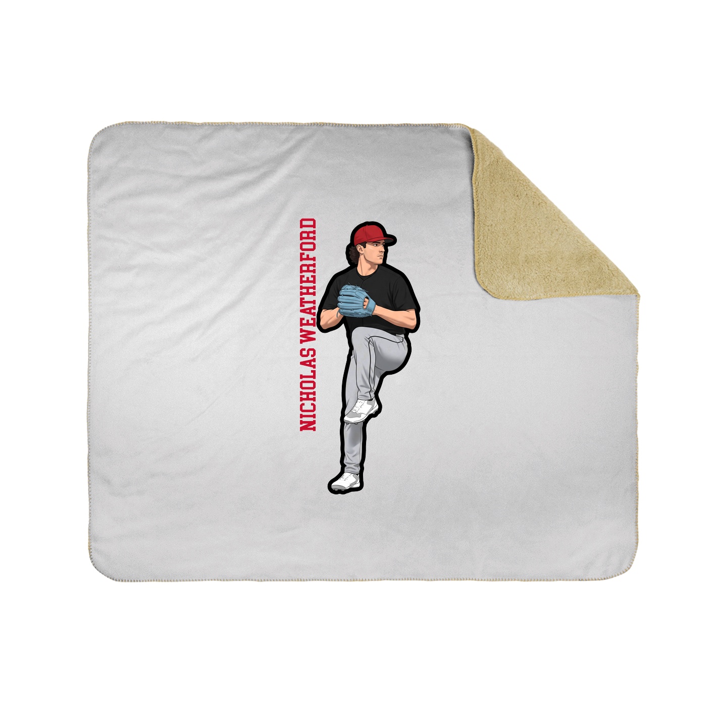 Throw Blanket — Name Vertical in White