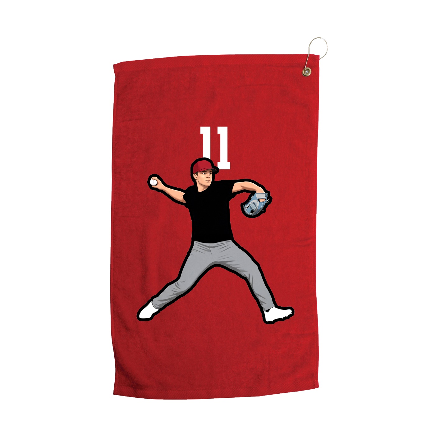 Golf Towel — Number Top in Red