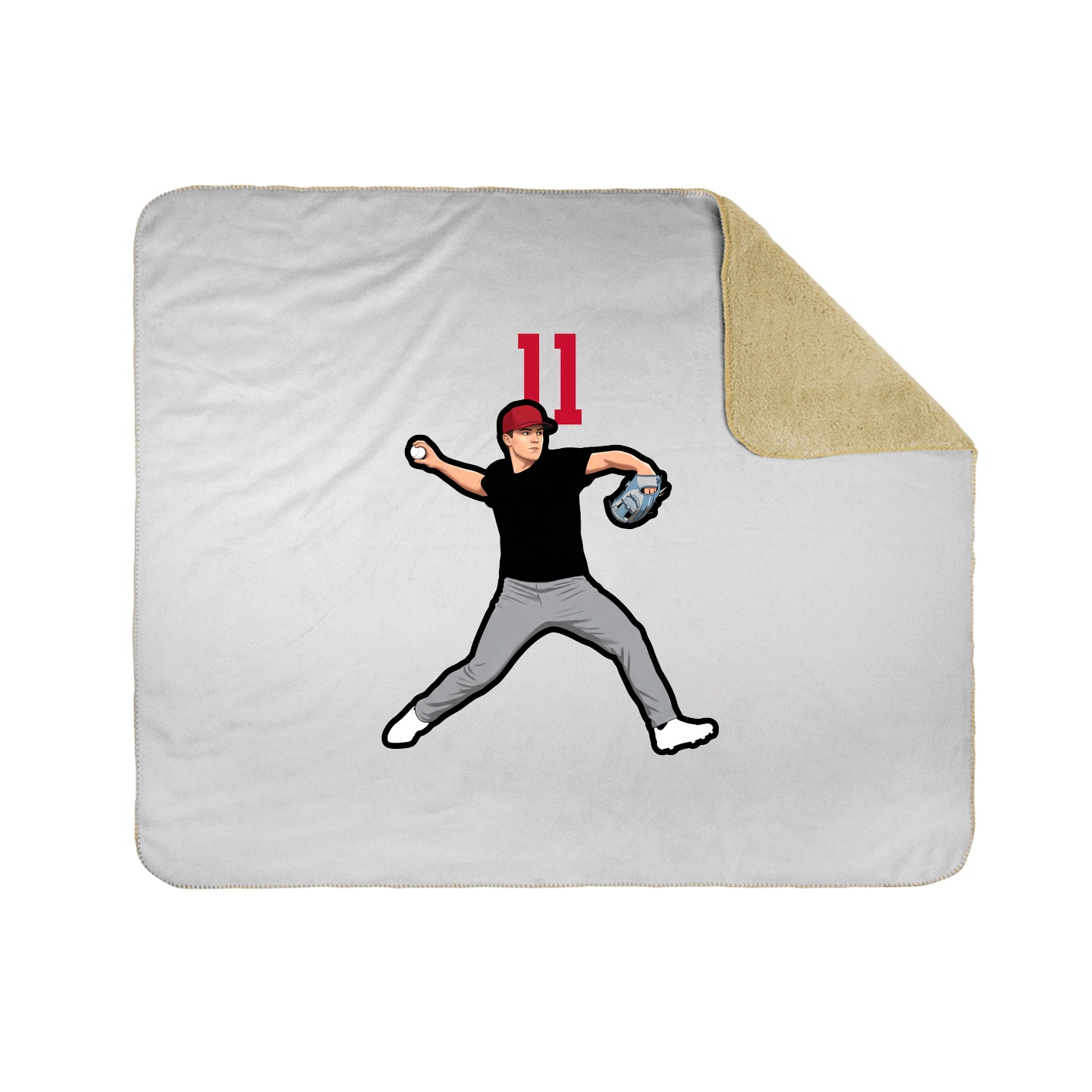 Throw Blanket — Number Top in White