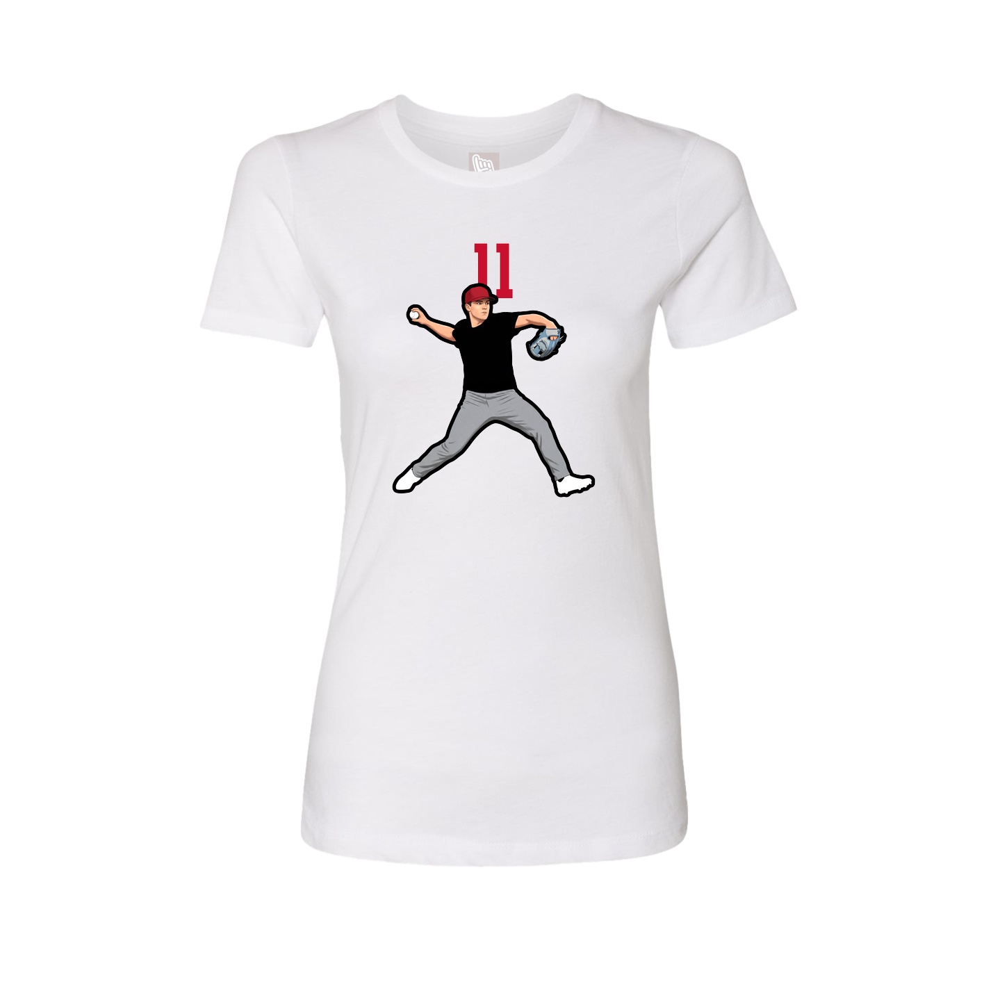 Fitted Women's Tee — Number Top in White