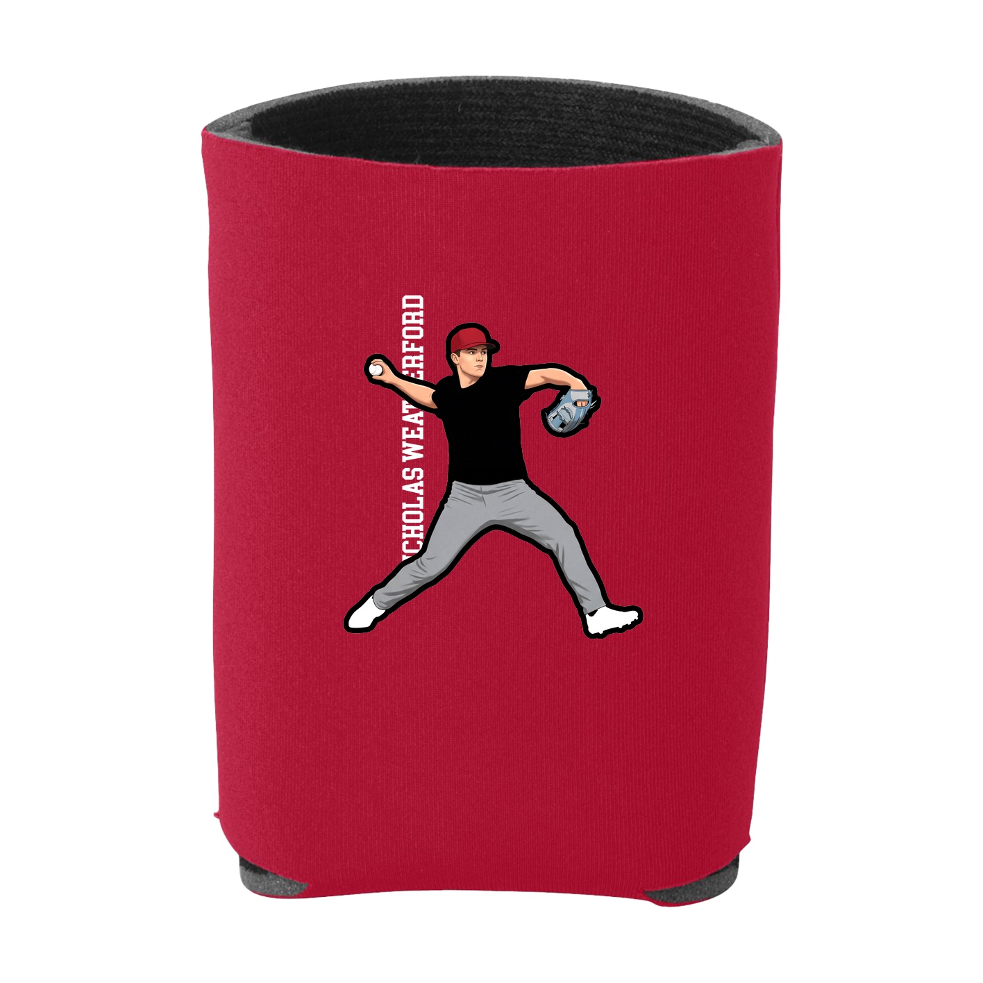 Can Holder — Name Vertical in Red